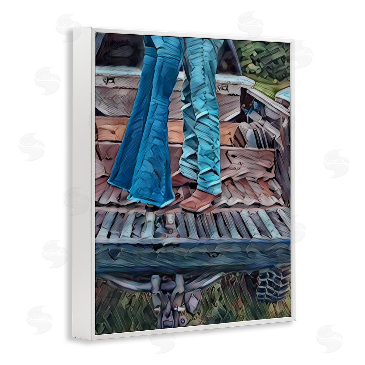 Jesse Keith Truck Bed Kisses White Framed Giclee Print Wall Art