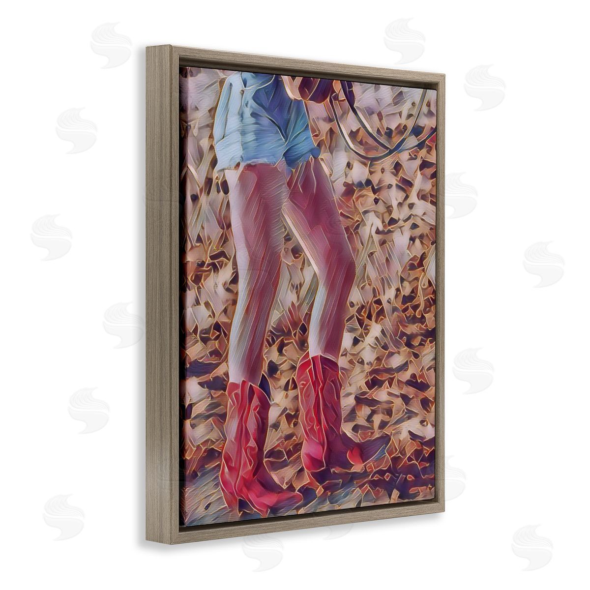 Jesse Keith Rancher Gal Cowgirl Brown Floating Frame Canvas Wall Art Print