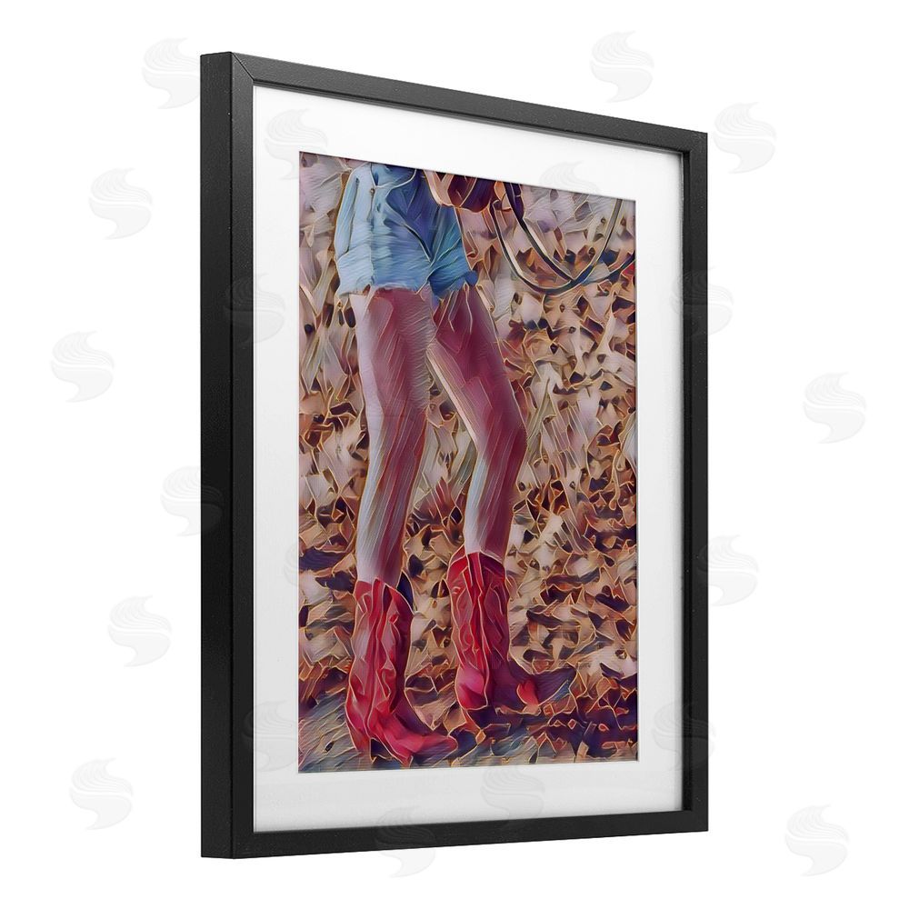 Jesse Keith Rancher Gal Cowgirl Black Framed Print Under Glass Wall Art