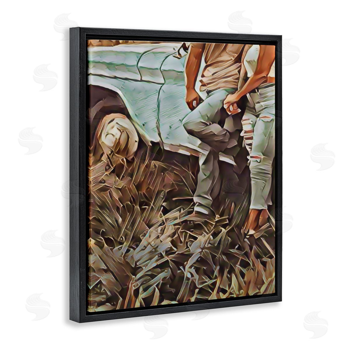 Jesse Keith Leaning In Kisses Black Floating Frame Canvas Wall Art Print