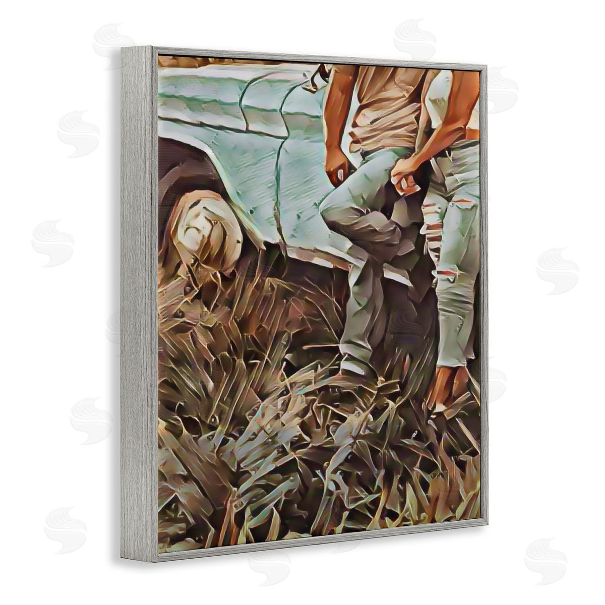 Jesse Keith Leaning In Kisses Gray Framed Giclee Print Wall Art