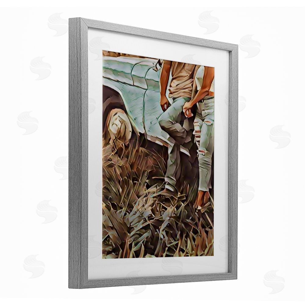 Jesse Keith Leaning In Kisses Gray Framed Print Under Glass Wall Art