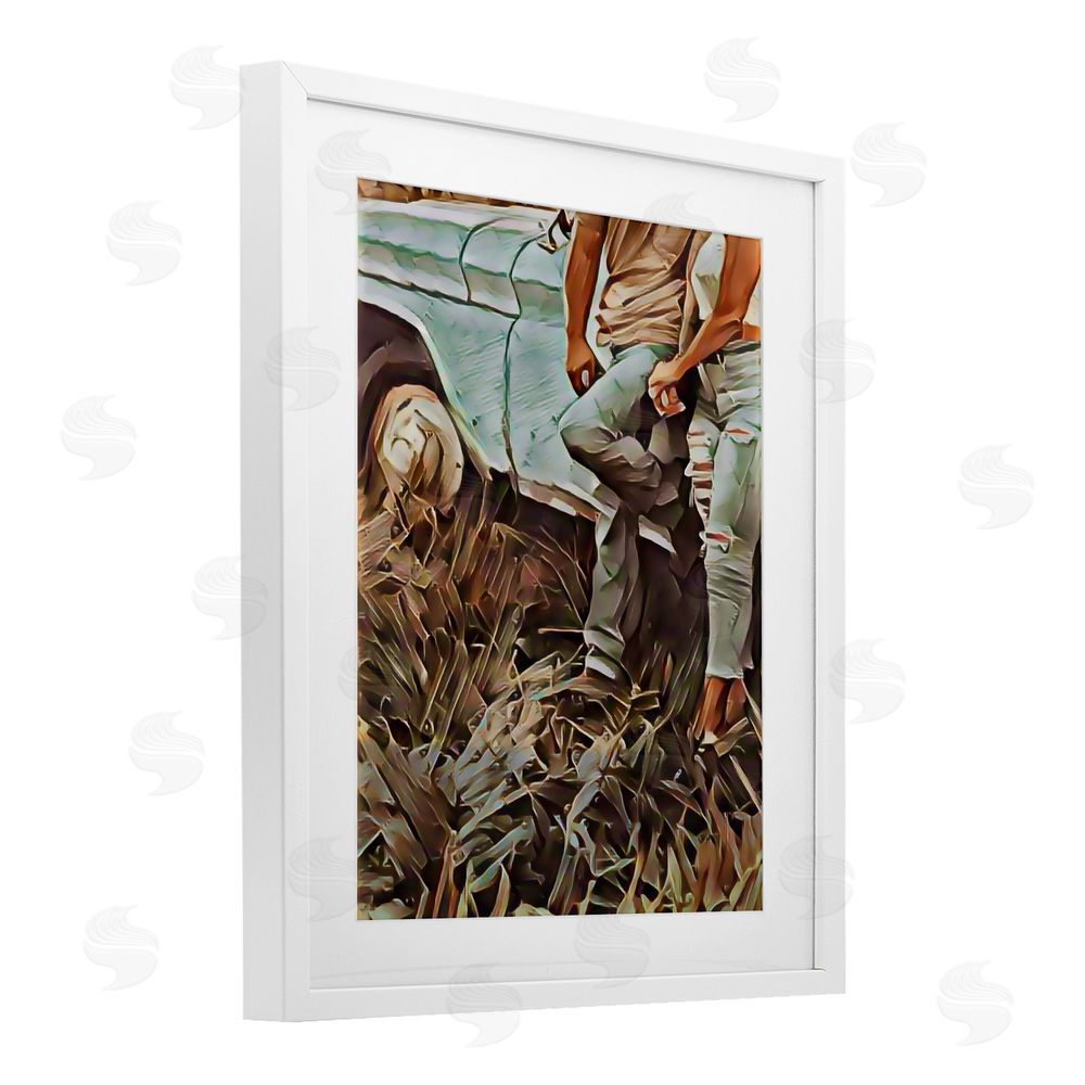 Jesse Keith Leaning In Kisses White Framed Print Under Glass Wall Art