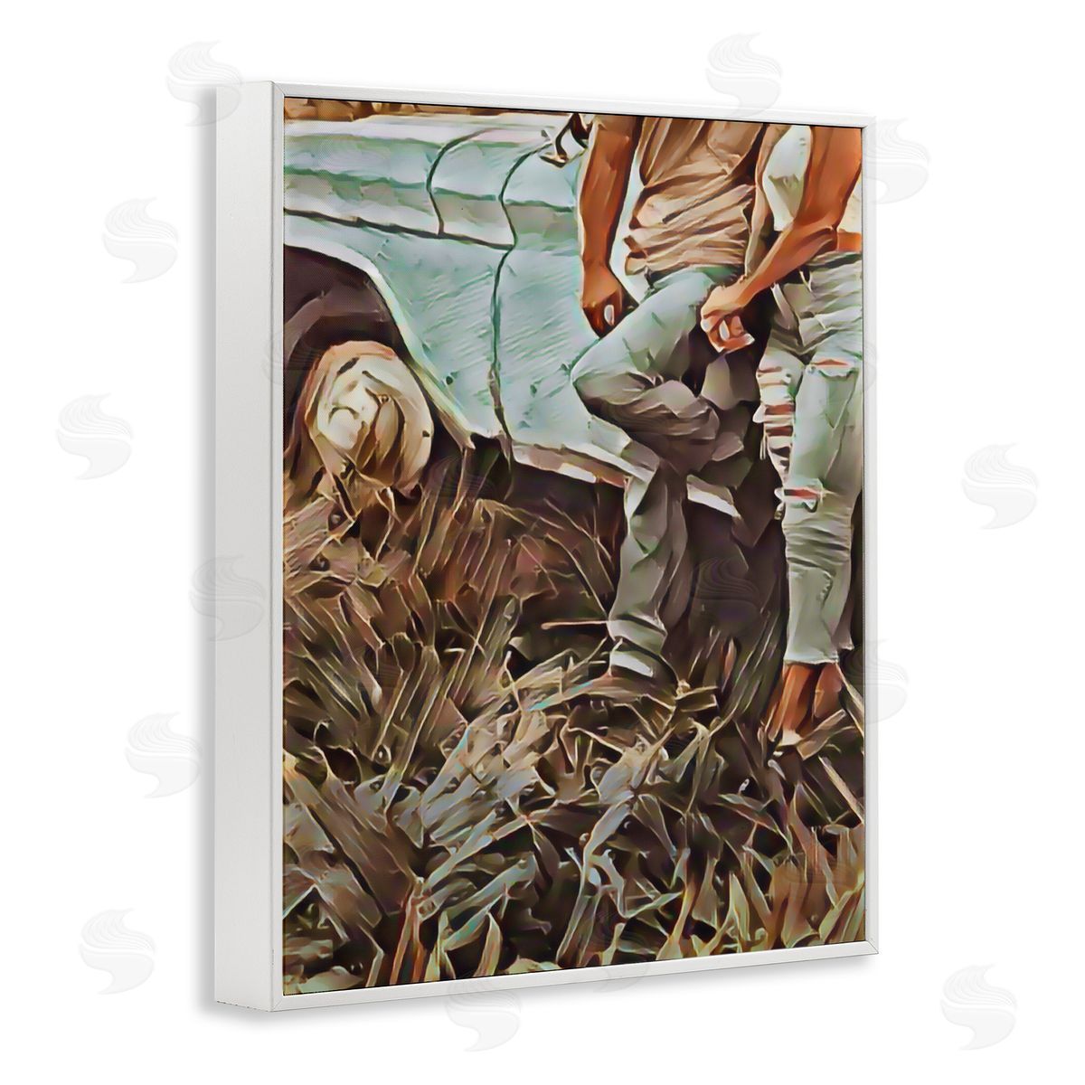 Jesse Keith Leaning In Kisses White Framed Giclee Print Wall Art