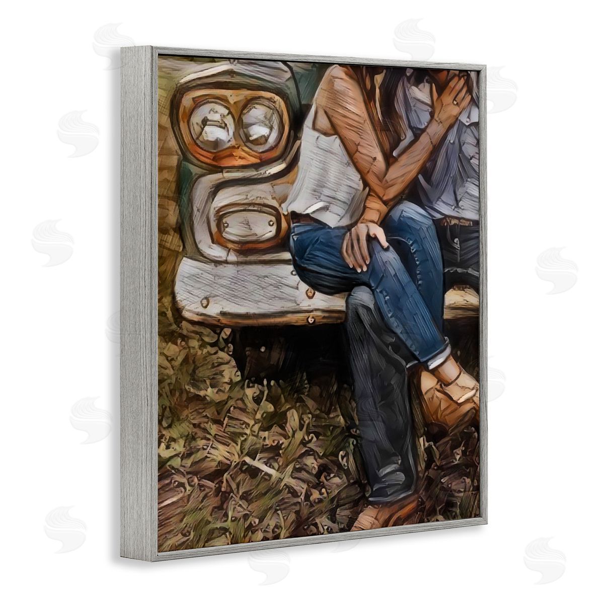 Jesse Keith Crossed Legs & Trucks Gray Framed Giclee Print Wall Art