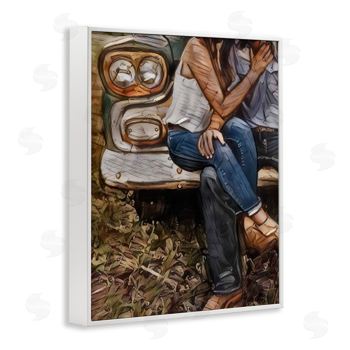 Jesse Keith Crossed Legs & Trucks White Framed Giclee Print Wall Art