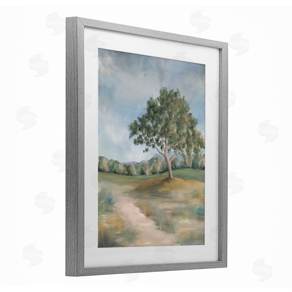 Leah Noel Art Countryside Tree Scenery Gray Framed Print Under Glass Wall Art