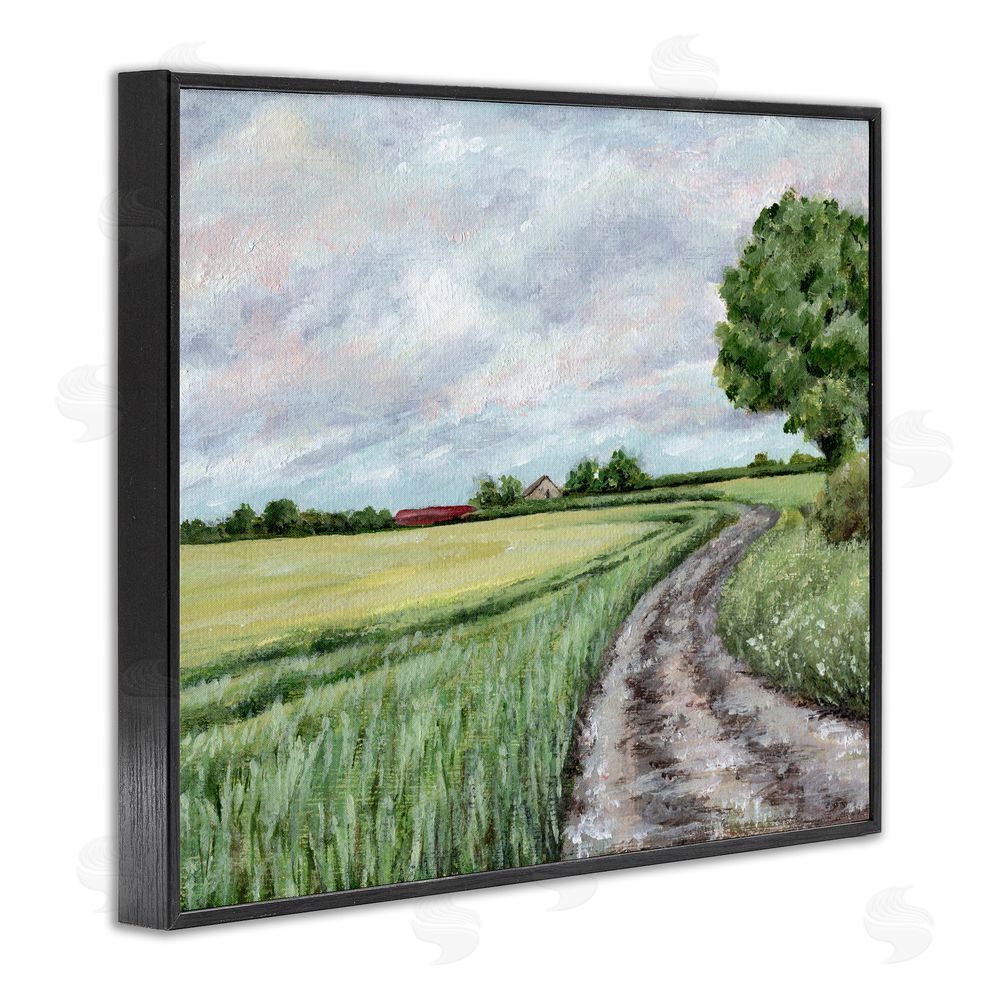 Leah Noel Art Winding Country Roads Black Framed Giclee Print Wall Art