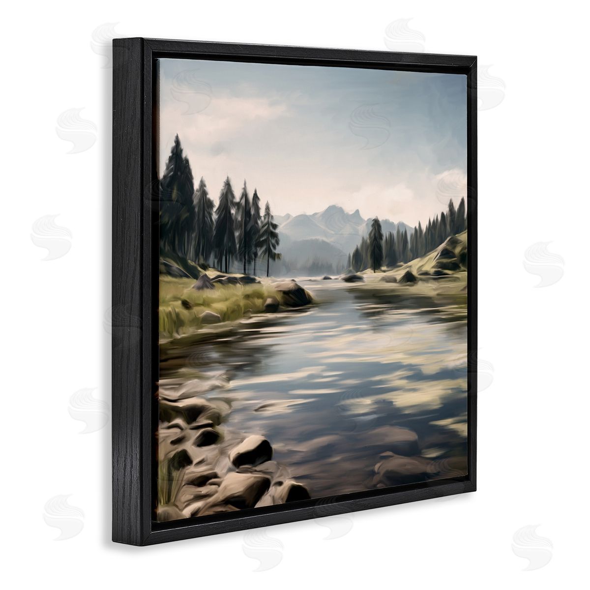 Kim Allen My Hideaway Pond Ripples Black Floating Frame Canvas Wall Art Print