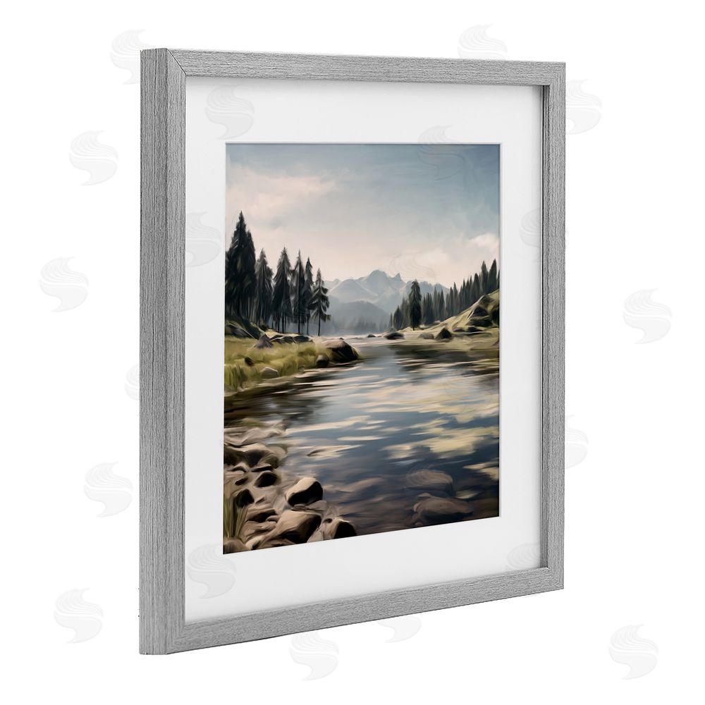 Kim Allen My Hideaway Pond Ripples Gray Framed Print Under Glass Wall Art