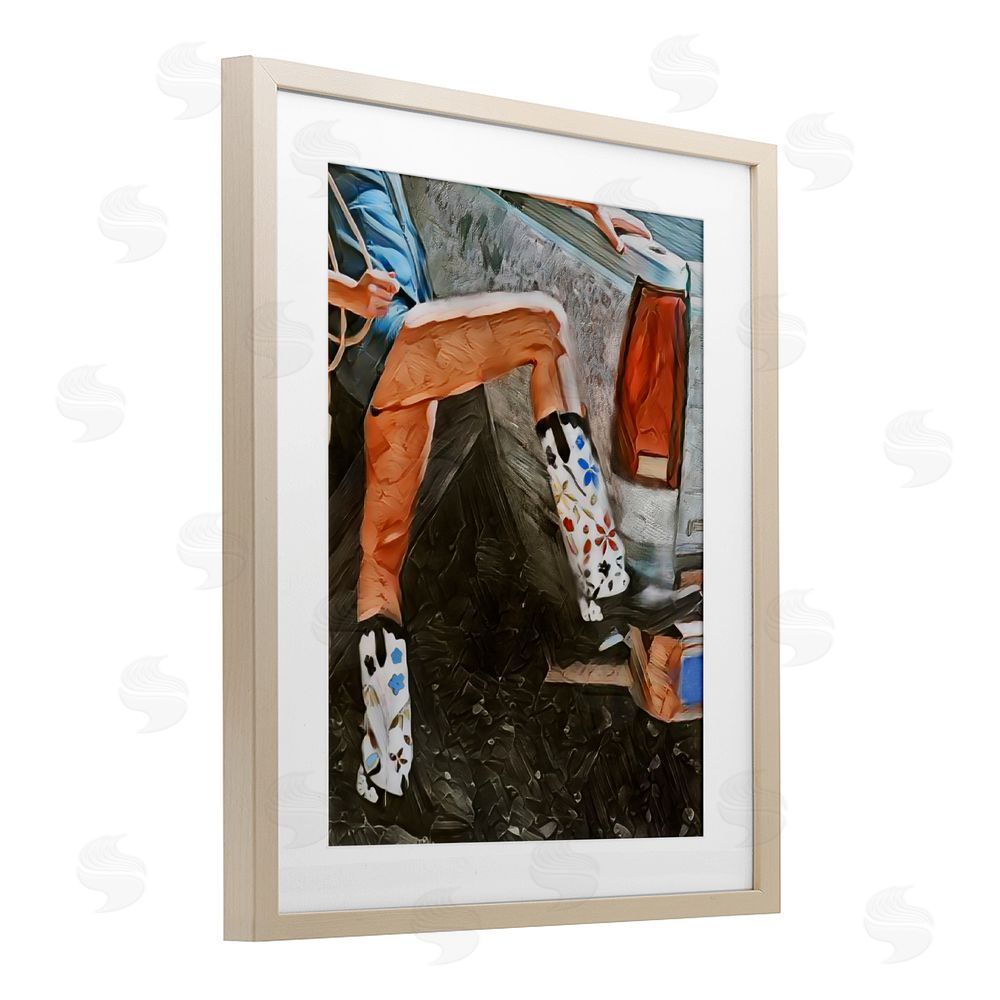 Jesse Keith Round Up Cowgirl Boots Brown Framed Print Under Glass Wall Art