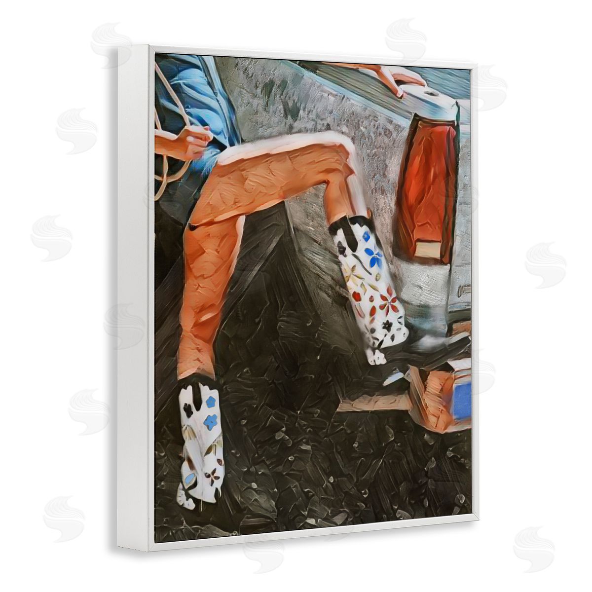 Jesse Keith Round Up Cowgirl Boots White Framed Giclee Print Wall Art