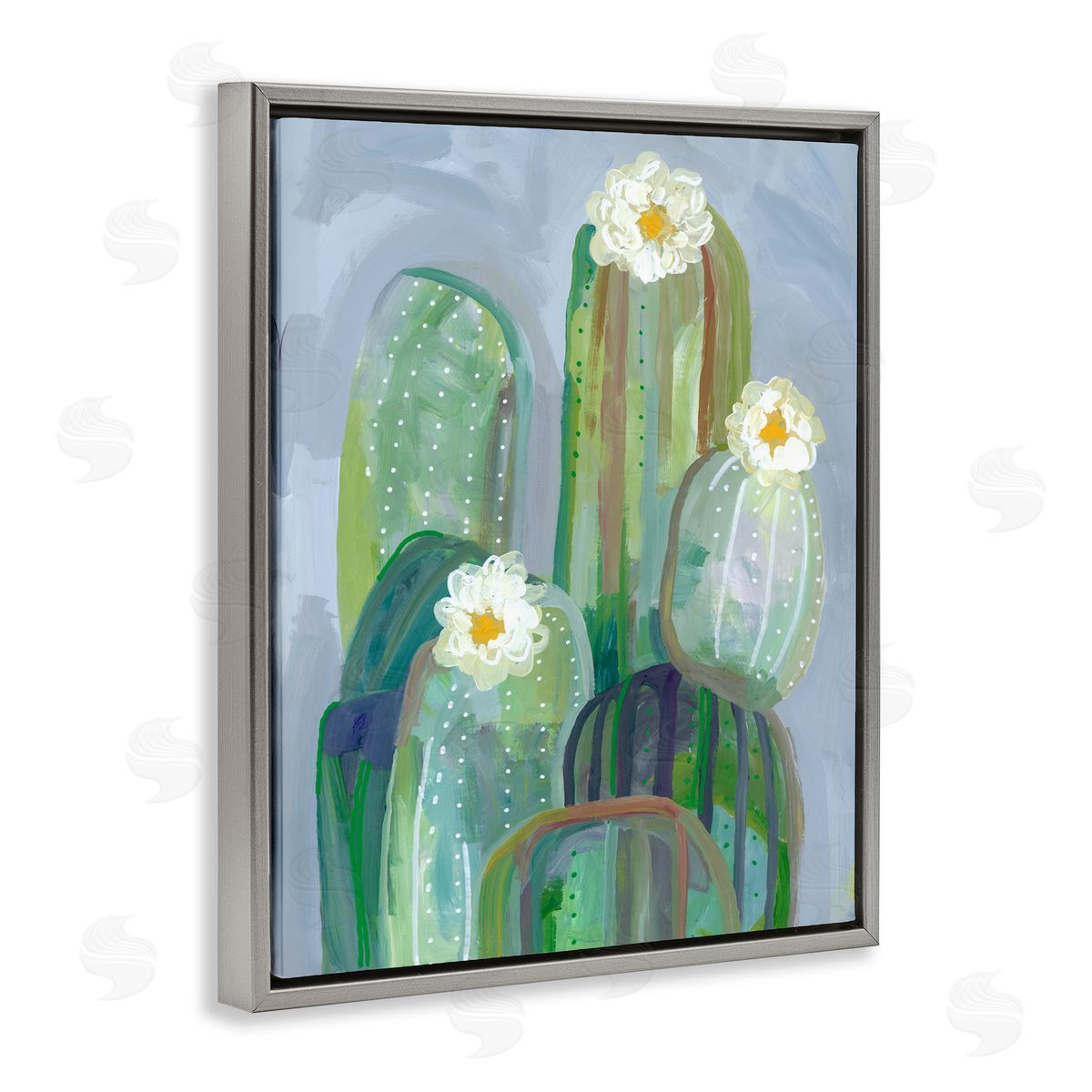 Ashley Davis Desert Day Dream Cactus Gray Floating Frame Canvas Wall Art Print