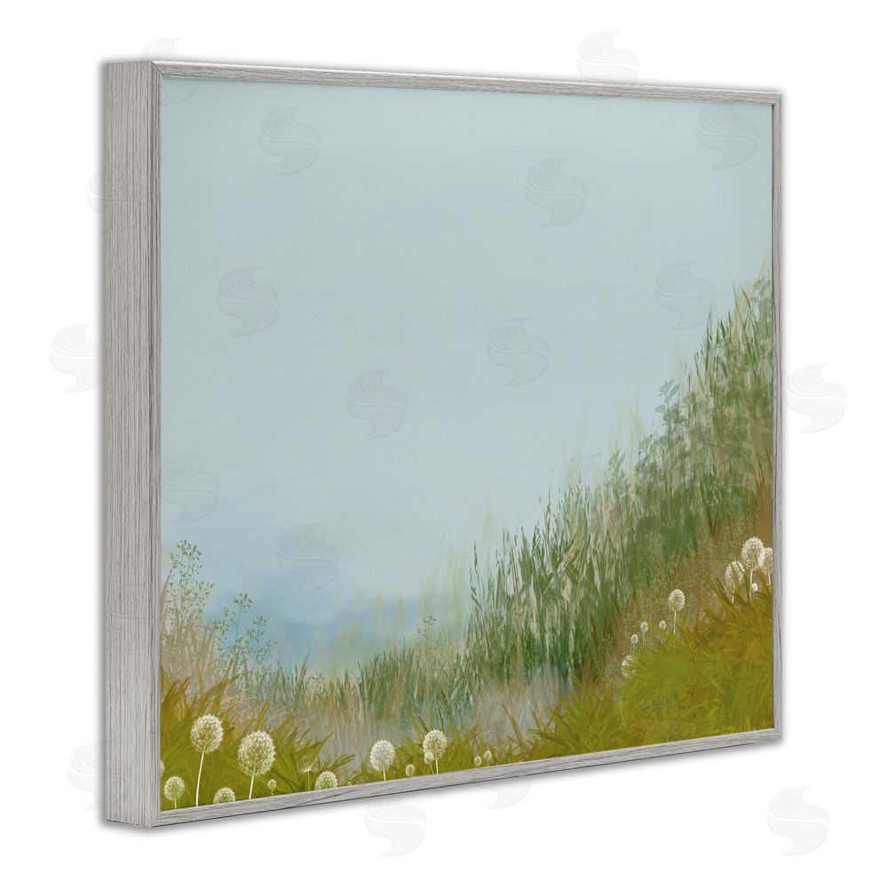 Renel Peters Misty Meadow Hill Gray Framed Giclee Print Wall Art