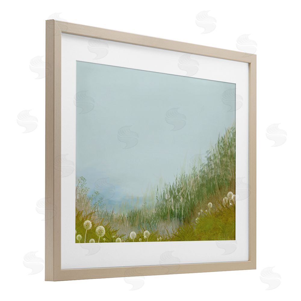 Renel Peters Misty Meadow Hill Brown Framed Print Under Glass Wall Art