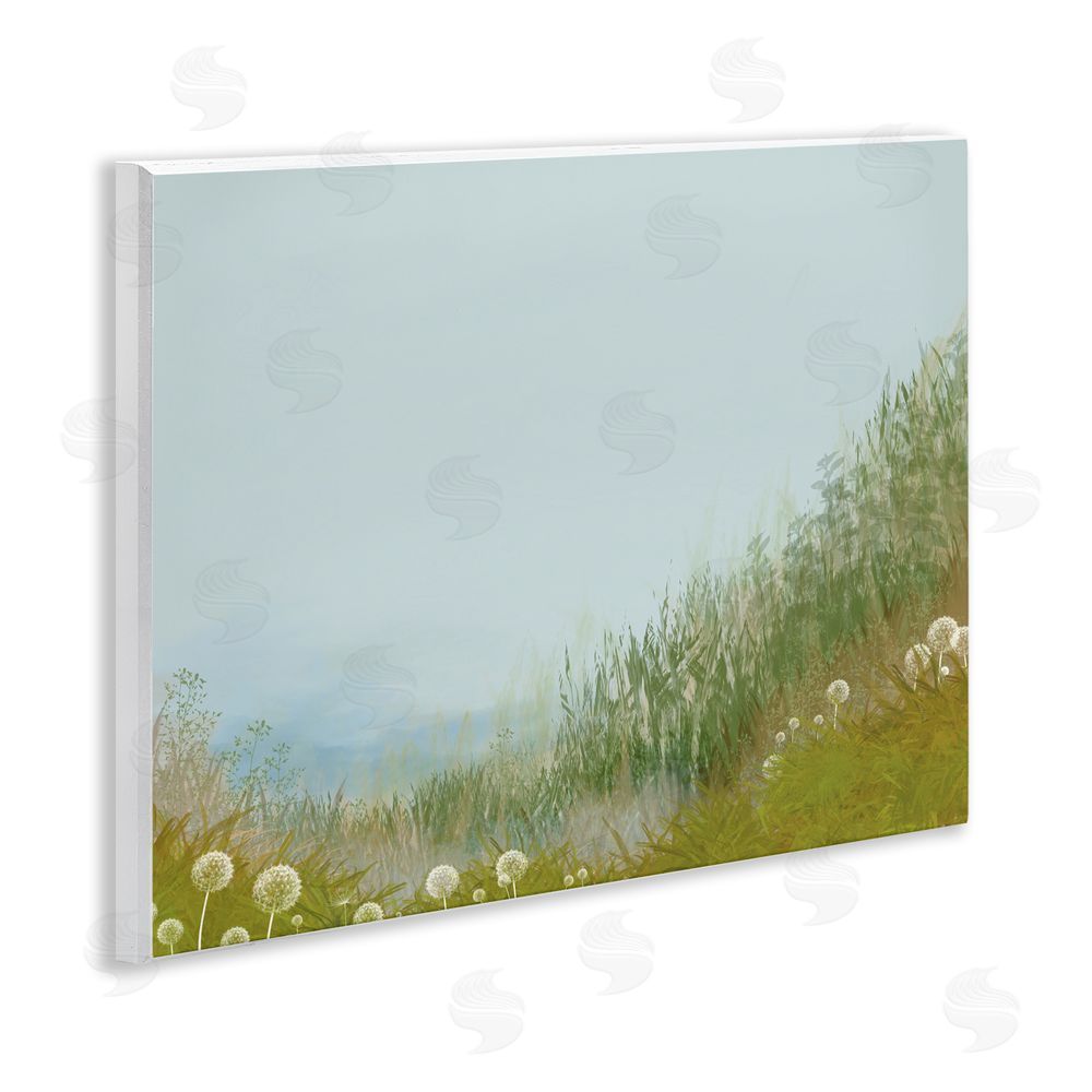 Renel Peters Misty Meadow Hill Wooden Wall Plaque Art Print