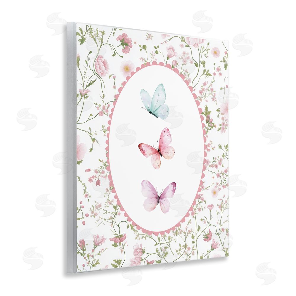 Christine Simpson Art Delicate Florals & Butterfly Wooden Wall Plaque Art Print