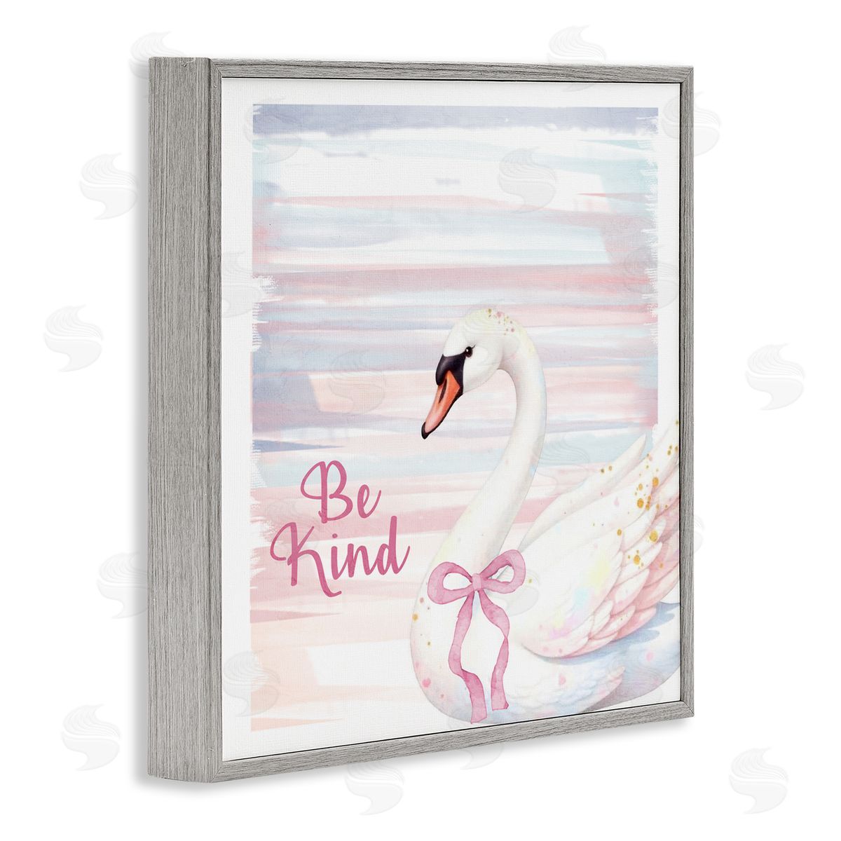 Kim Allen Be Kind Pastel Swan Gray Framed Giclee Print Wall Art