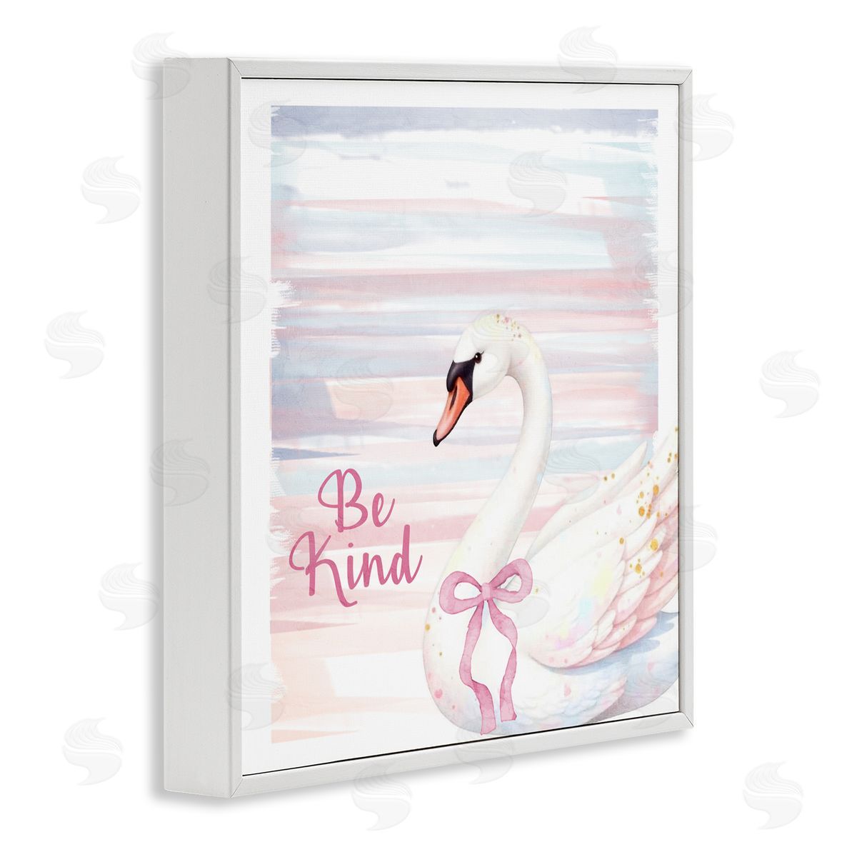 Kim Allen Be Kind Pastel Swan White Framed Giclee Print Wall Art