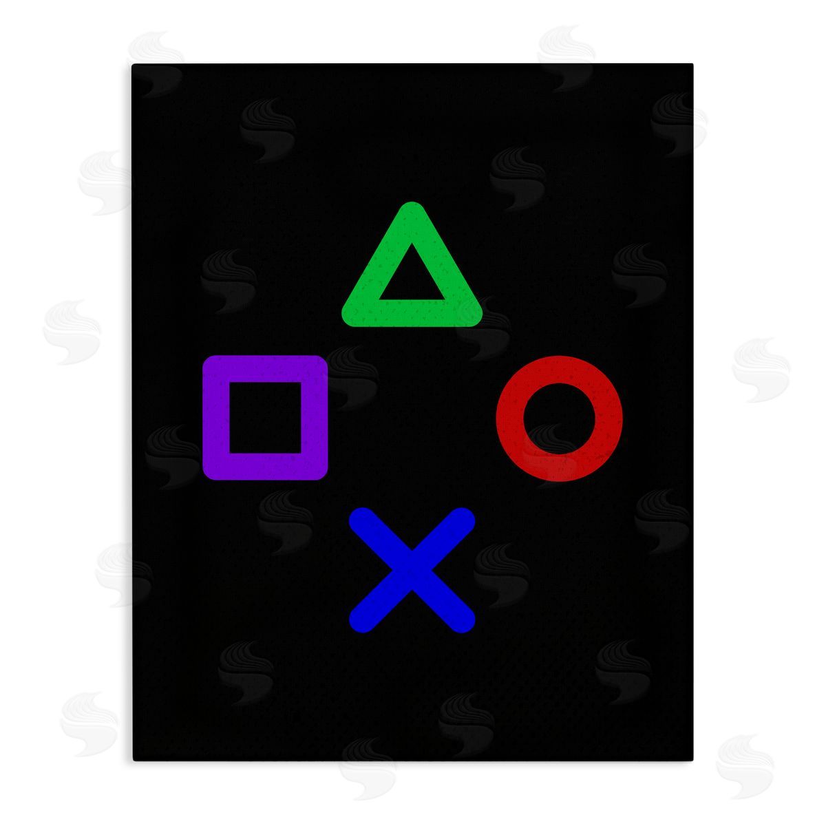 Kim Allen Game Button Shapes Stretched Canvas Wall Art Print