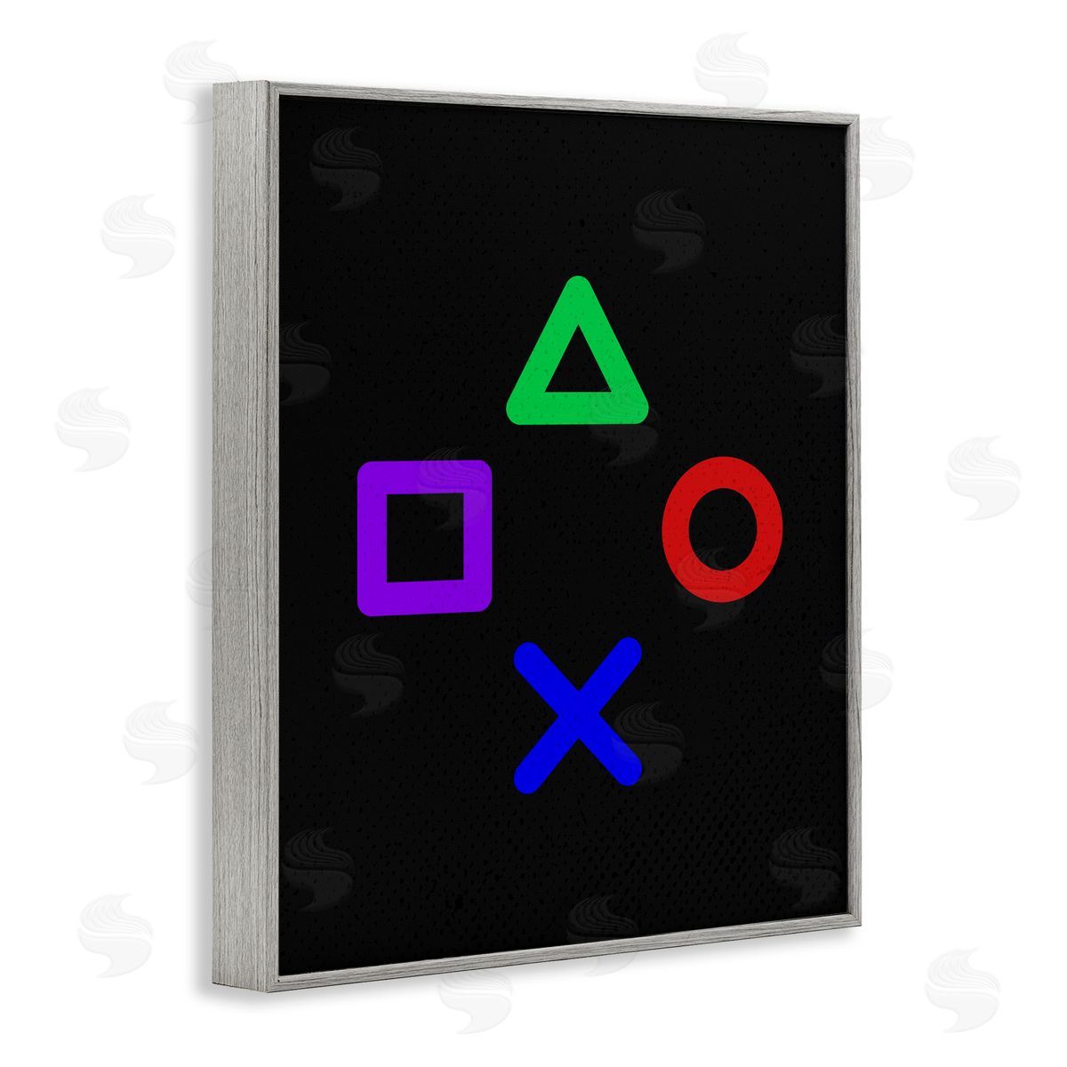 Kim Allen Game Button Shapes Gray Framed Giclee Print Wall Art