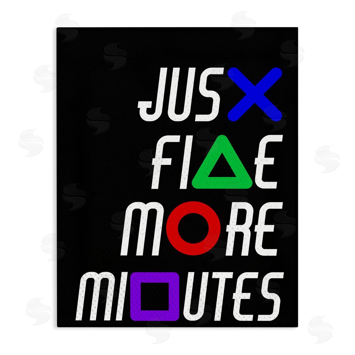 Kim Allen Just Five Minutes Gamer Buttons Stretched Canvas Wall Art Print