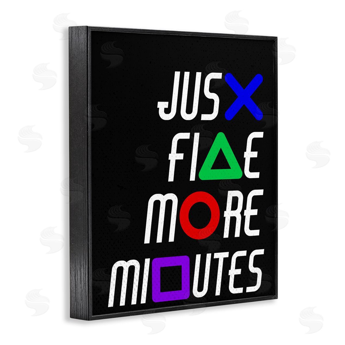 Kim Allen Just Five Minutes Gamer Buttons Black Framed Giclee Print Wall Art