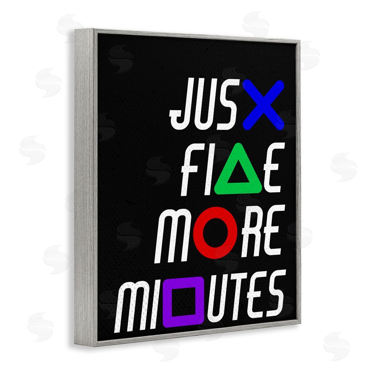 Kim Allen Just Five Minutes Gamer Buttons Gray Framed Giclee Print Wall Art