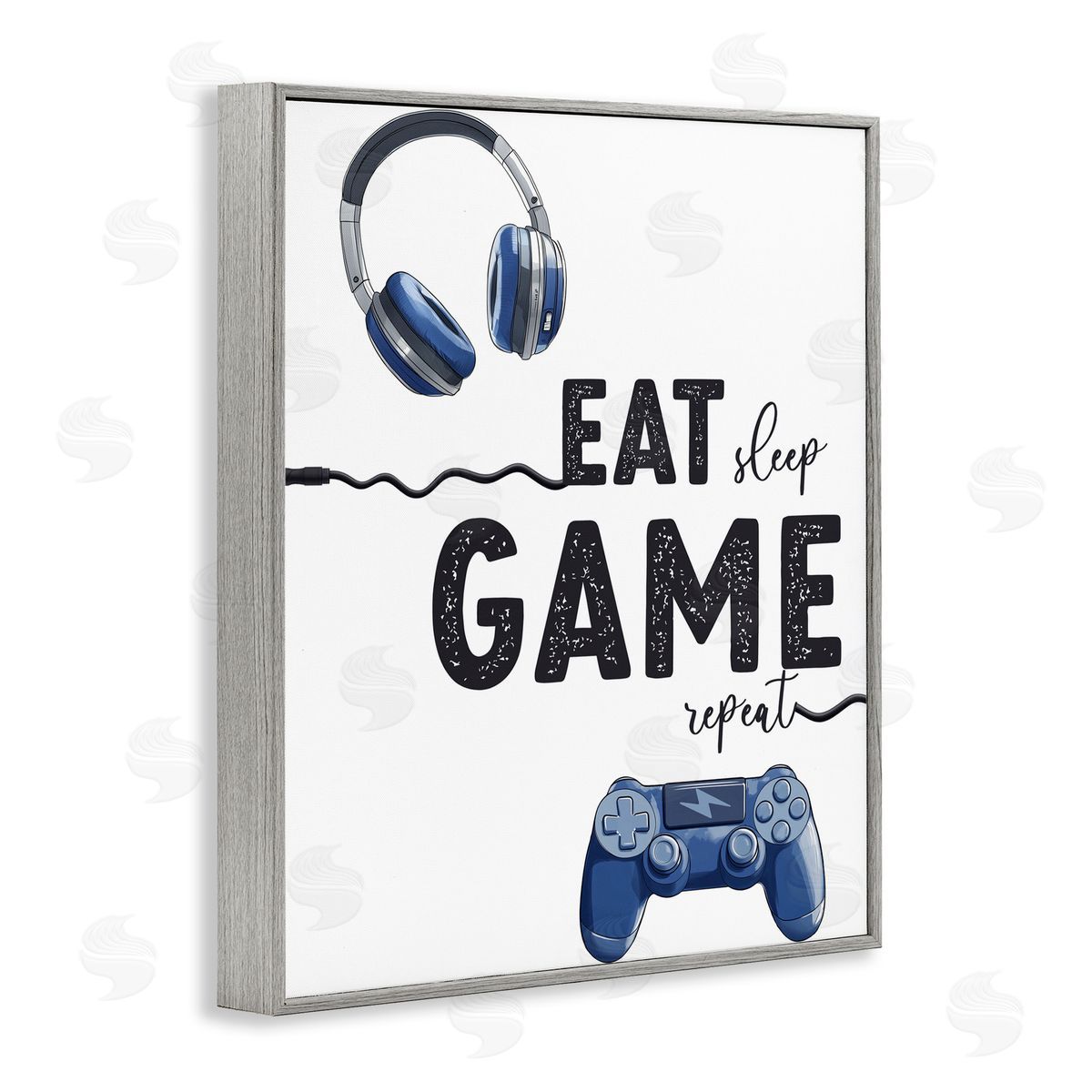 Christine Simpson Art Eat Sleep Game Lifestyle Gray Framed Giclee Print Wall Art