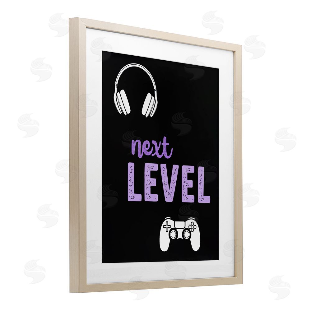Christine Simpson Art Next Level Headset & Controller Brown Framed Print Under Glass Wall Art