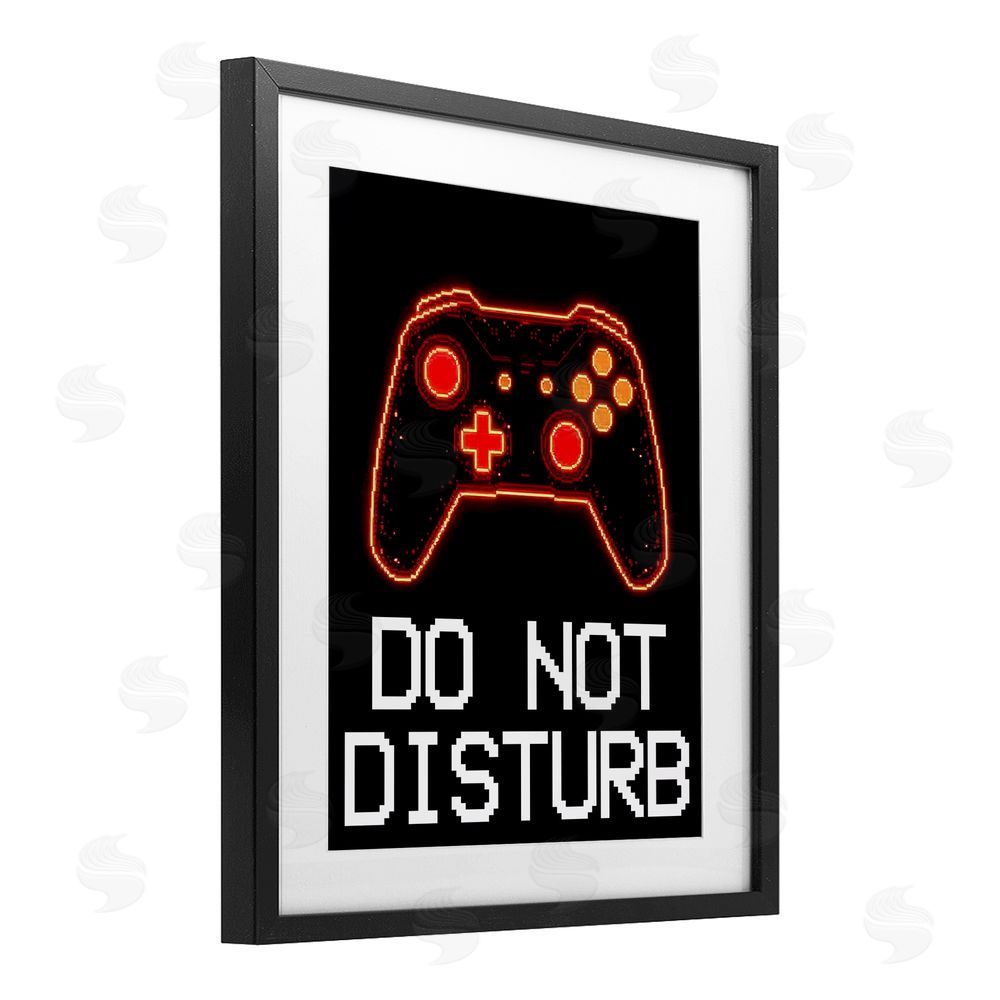 Kim Allen Do Not Disturb Neon Control Black Framed Print Under Glass Wall Art