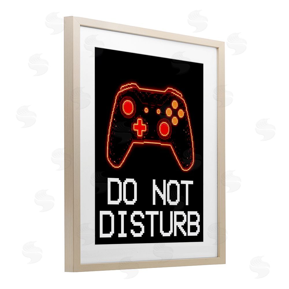 Kim Allen Do Not Disturb Neon Control Brown Framed Print Under Glass Wall Art