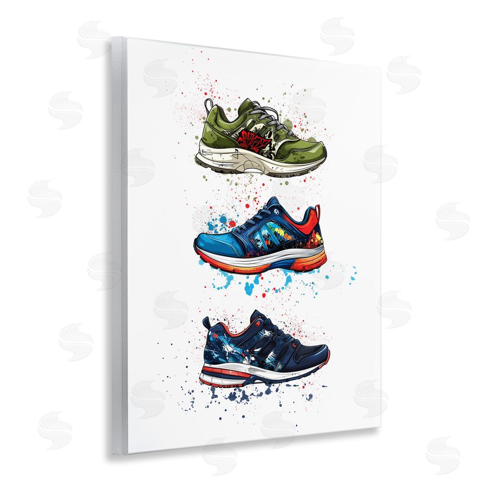 Christine Simpson Art Modern Spray Sneakers Wooden Wall Plaque Art Print