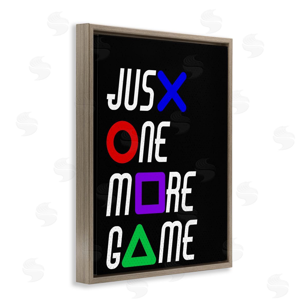 Kim Allen One More Game with Symbols Brown Floating Frame Canvas Wall Art Print
