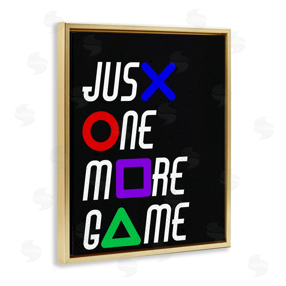 Kim Allen One More Game with Symbols Gold Floating Frame Canvas Wall Art Print