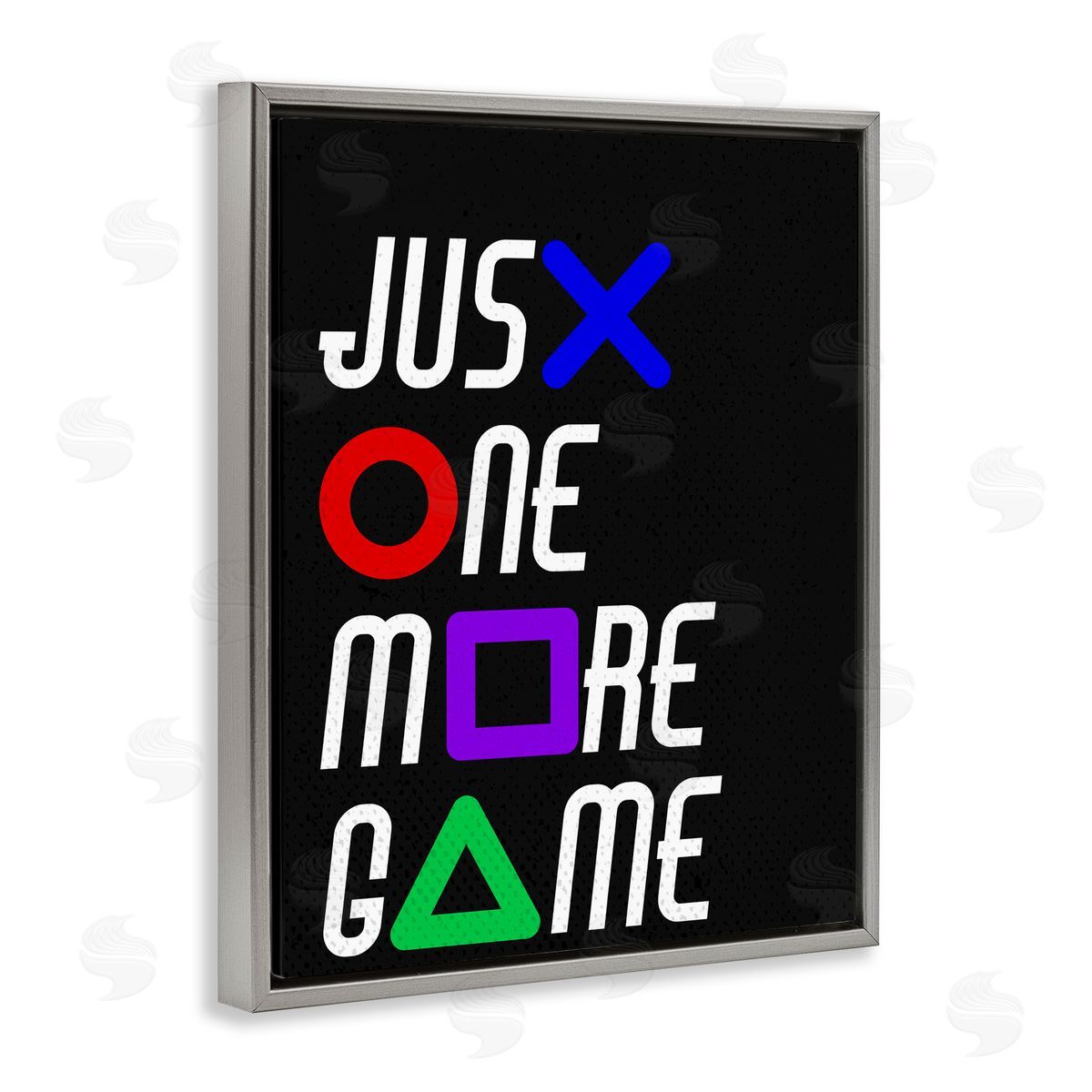 Kim Allen One More Game with Symbols Gray Floating Frame Canvas Wall Art Print