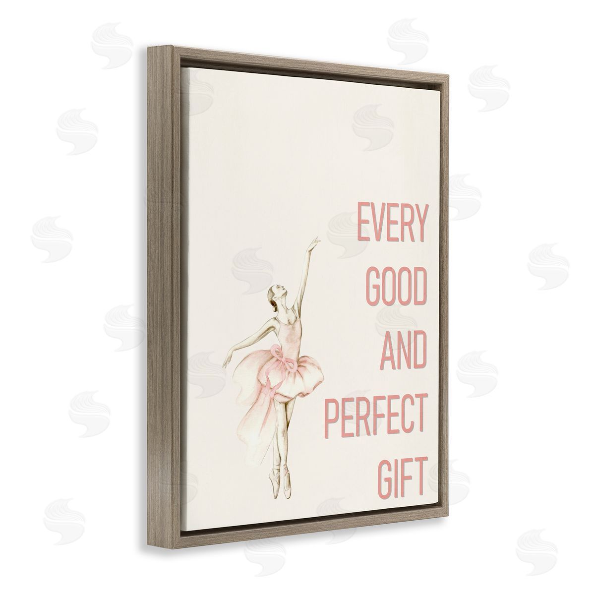 Kim Allen Good & Perfect Gift Ballerina Brown Floating Frame Canvas Wall Art Print