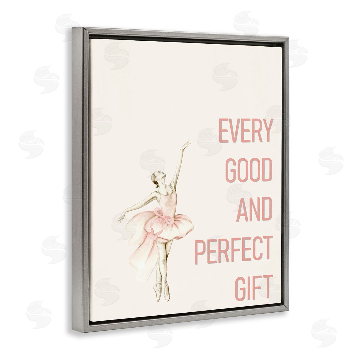 Kim Allen Good & Perfect Gift Ballerina Gray Floating Frame Canvas Wall Art Print