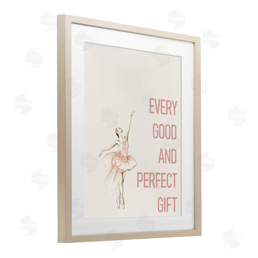 Kim Allen Good & Perfect Gift Ballerina Brown Framed Print Under Glass Wall Art