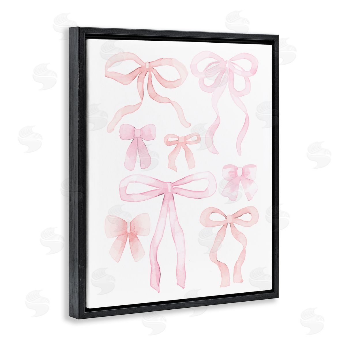 Kim Allen Feminine Chic Bows Black Floating Frame Canvas Wall Art Print