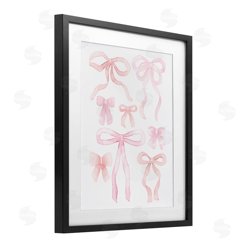 Kim Allen Feminine Chic Bows Black Framed Print Under Glass Wall Art
