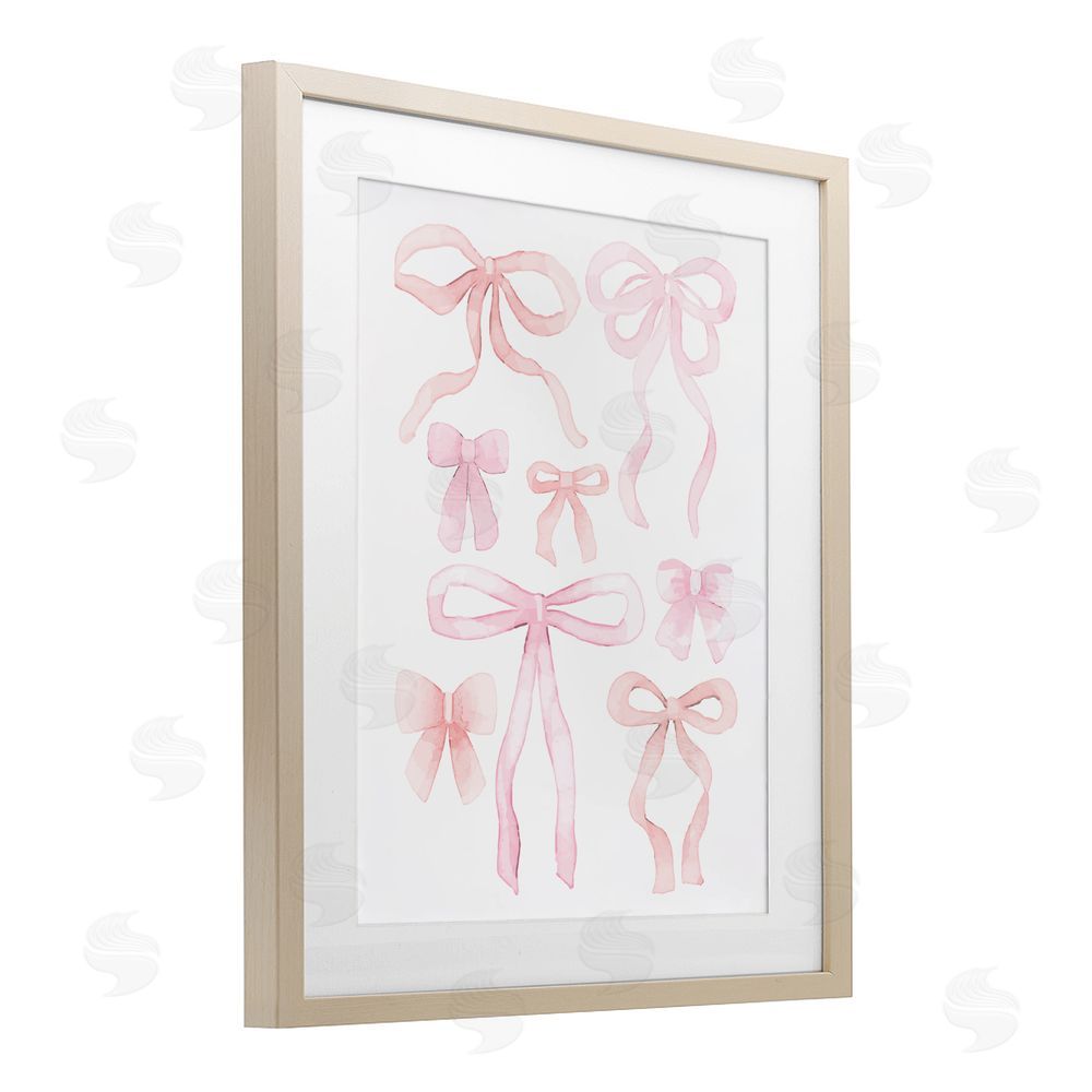 Kim Allen Feminine Chic Bows Brown Framed Print Under Glass Wall Art