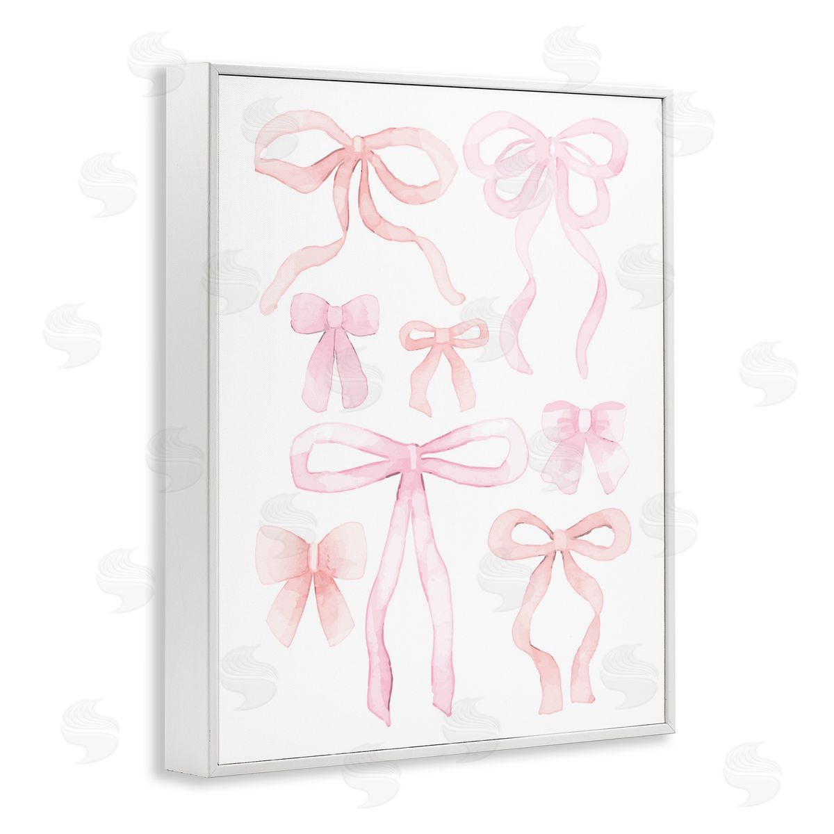 Kim Allen Feminine Chic Bows White Framed Giclee Print Wall Art