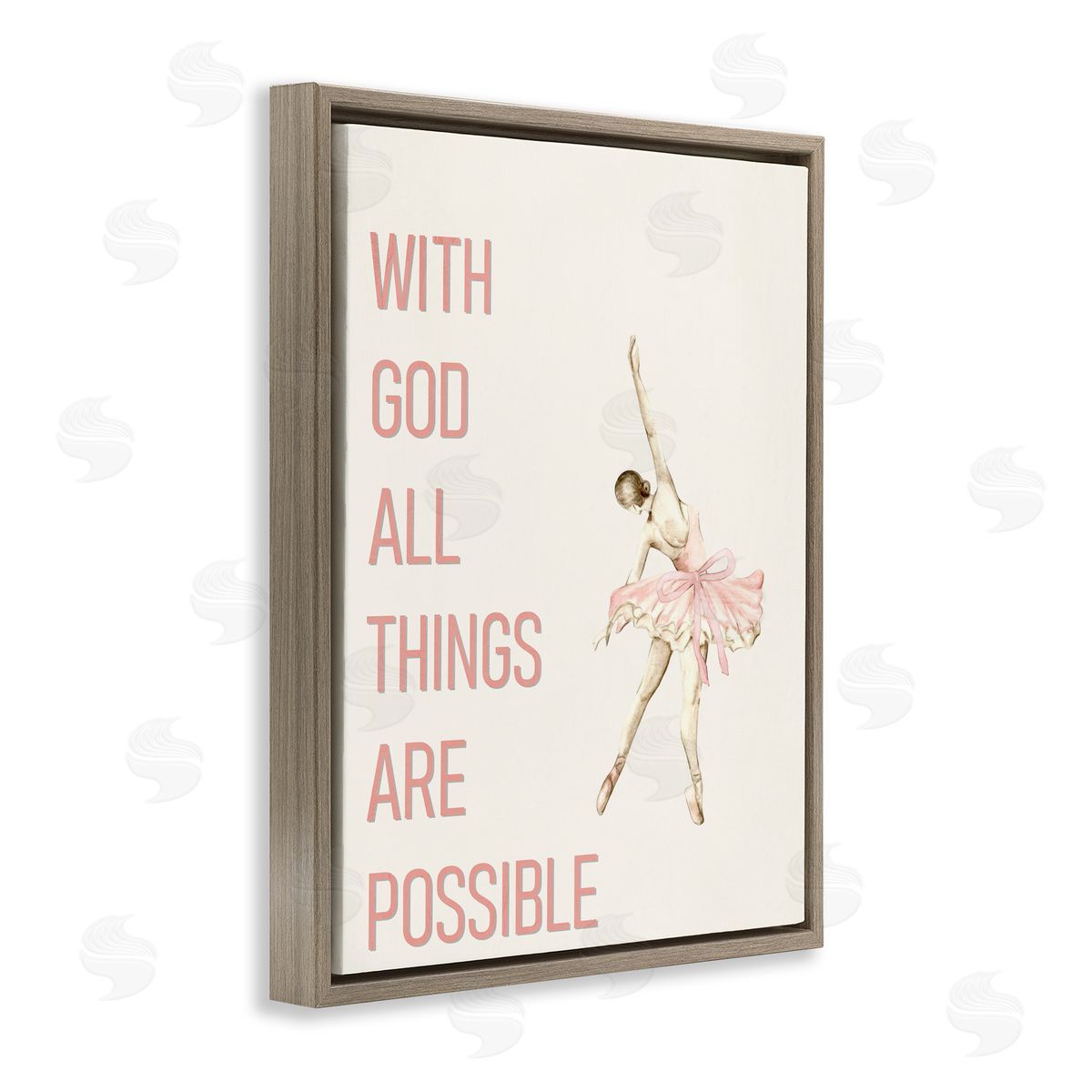 Kim Allen All Things Possible Ballerina Brown Floating Frame Canvas Wall Art Print
