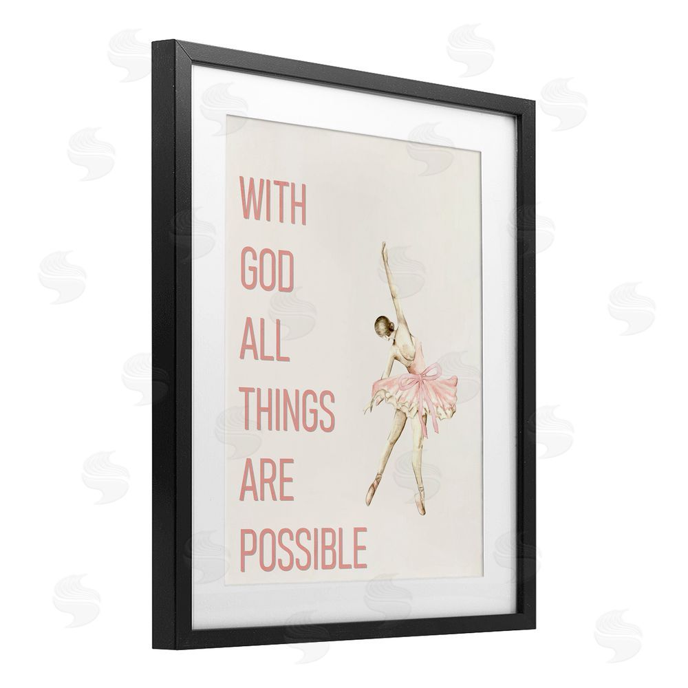 Kim Allen All Things Possible Ballerina Black Framed Print Under Glass Wall Art
