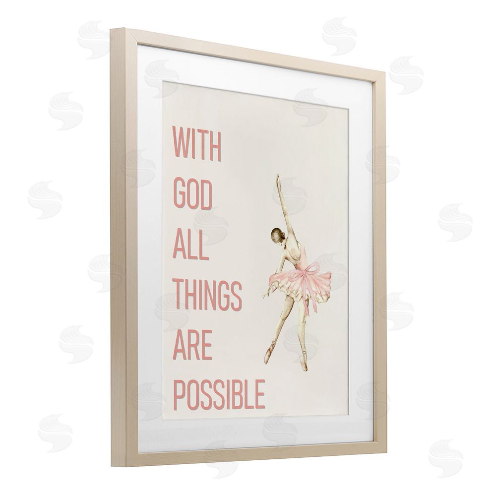 Kim Allen All Things Possible Ballerina Brown Framed Print Under Glass Wall Art