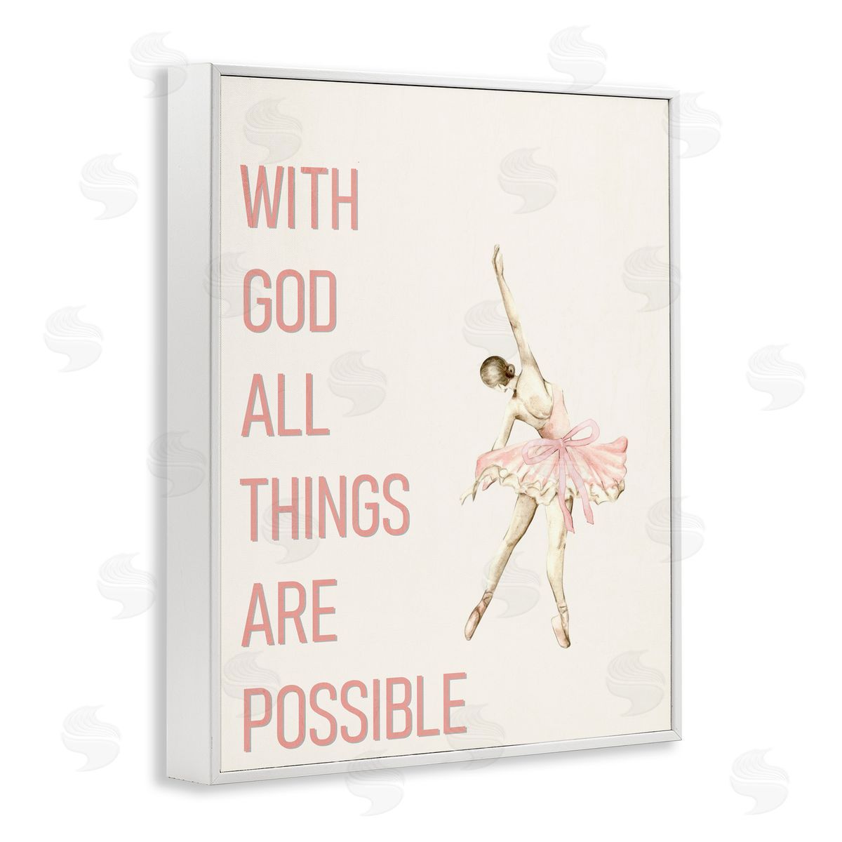 Kim Allen All Things Possible Ballerina White Framed Giclee Print Wall Art