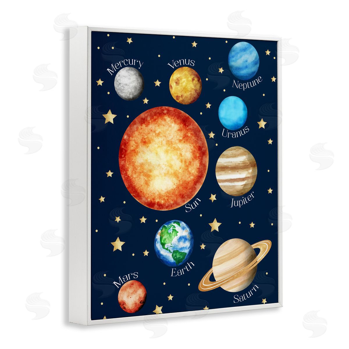 Christine Simpson Art Educational Solar System Space White Framed Giclee Print Wall Art