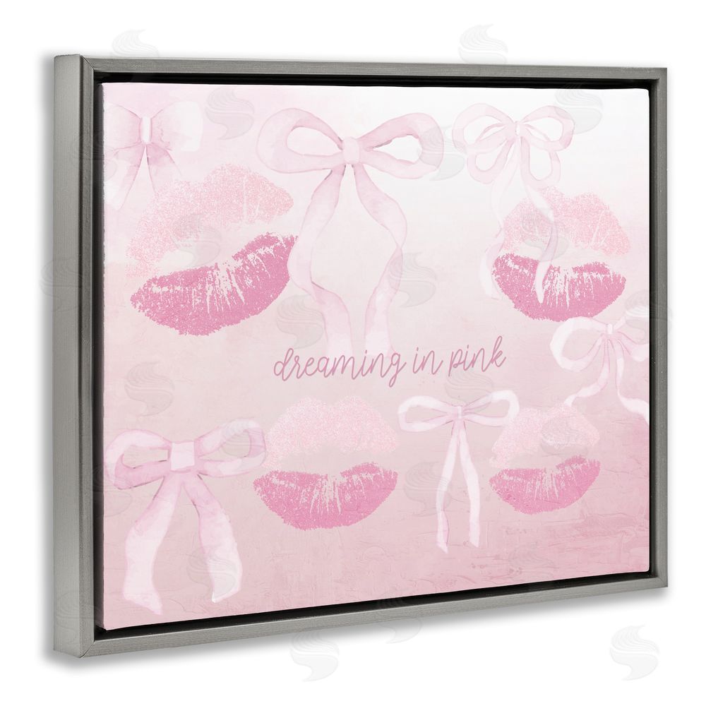 Kim Allen Dreaming In Pink Gray Floating Frame Canvas Wall Art Print