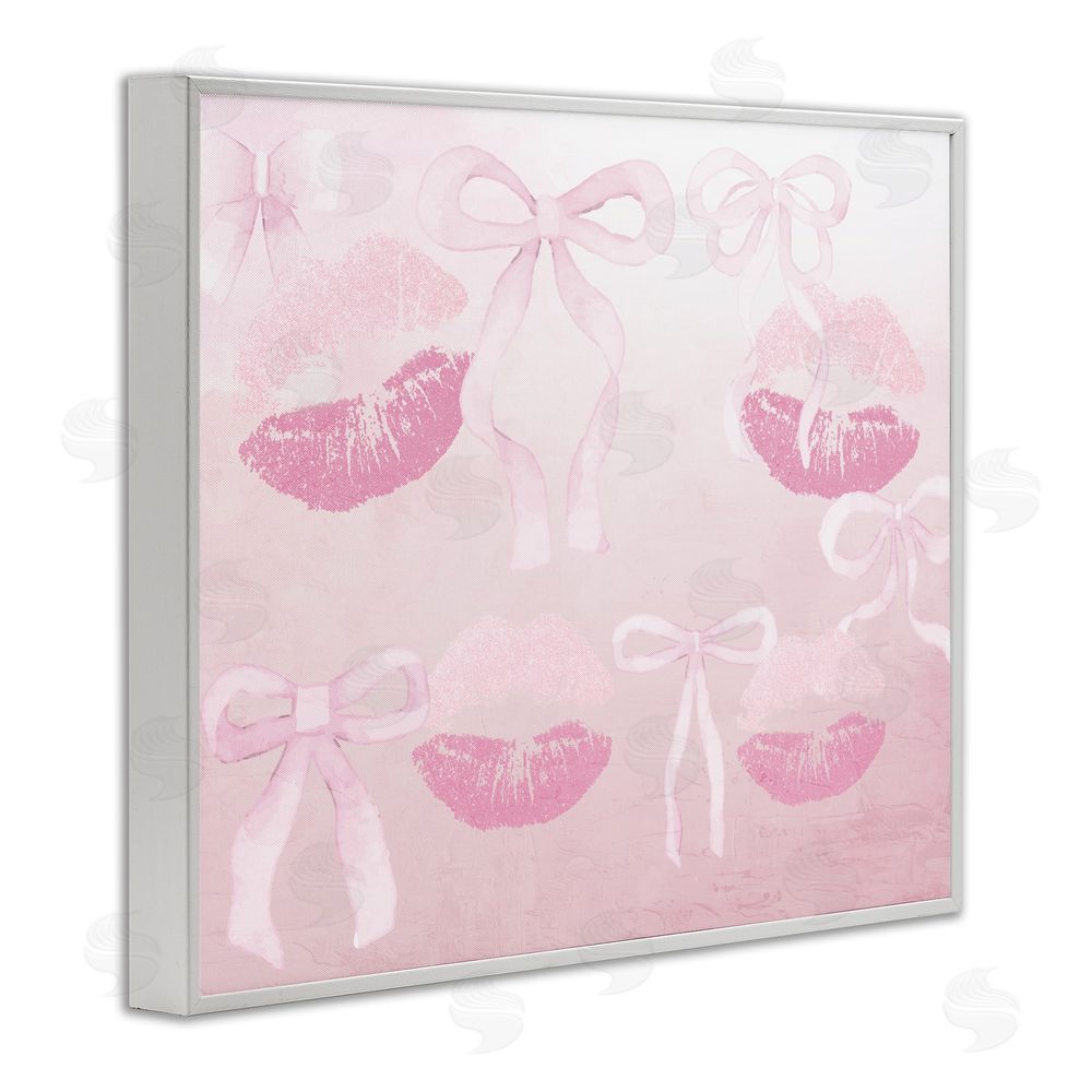 Kim Allen Dreamy Bows & Lips White Framed Giclee Print Wall Art